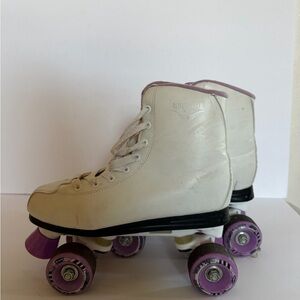White and Purple Women's Quad Roller Skates